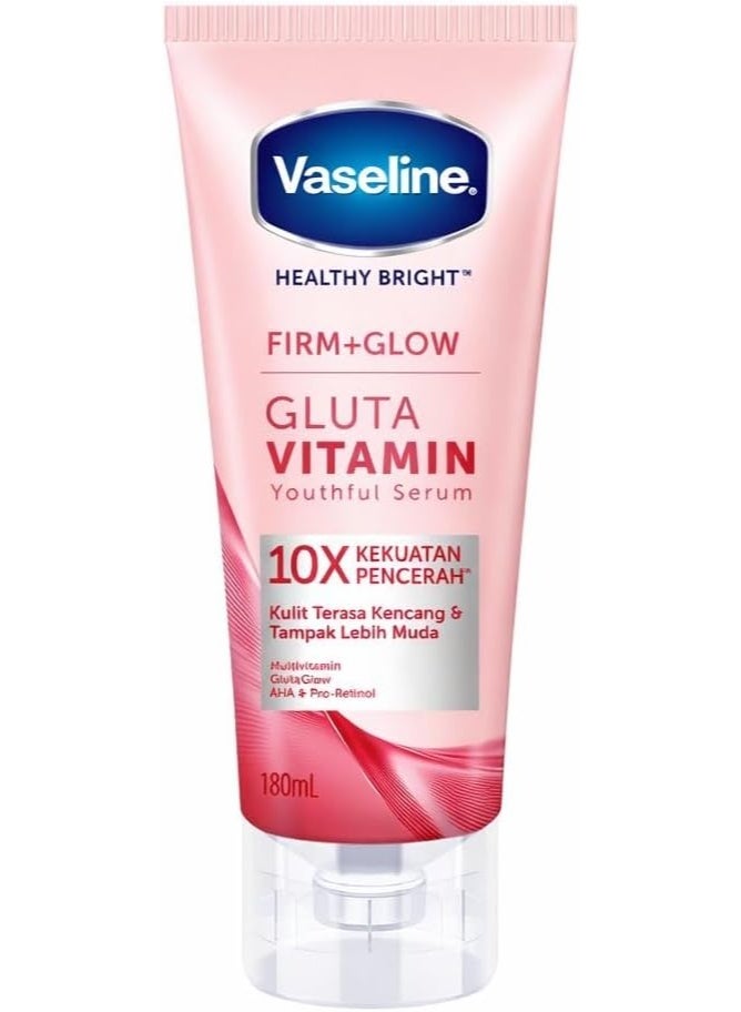 Vaseline Healthy Bright Firm +Glow Gluta Vitamin Youthful Body Serum 180ml - Image 2